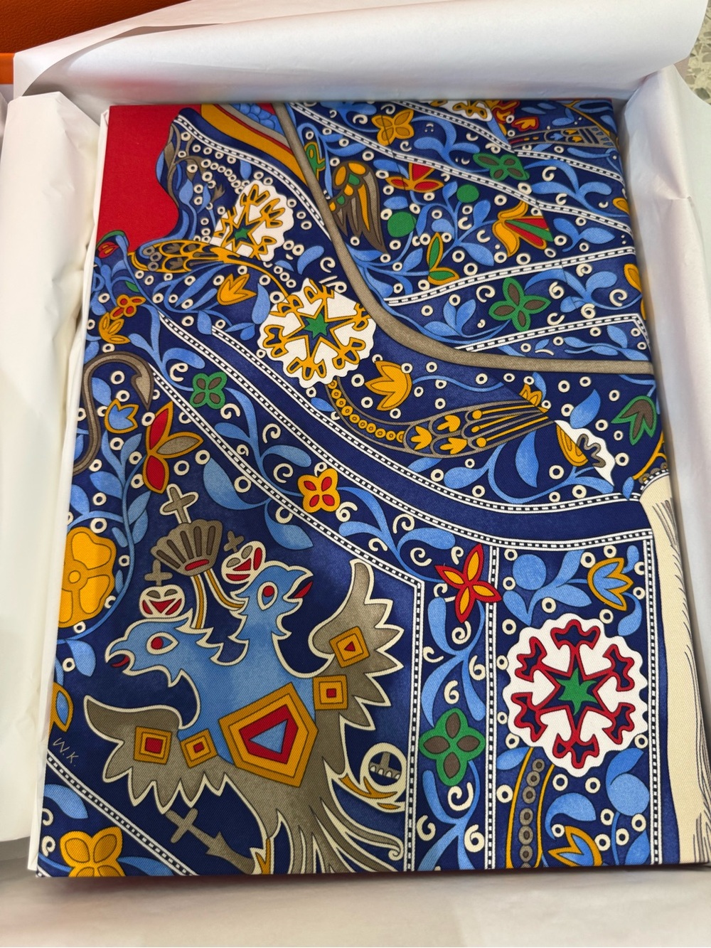‘26 Hermes Petit h - Large Decorative Silk/Twill Upholstered Box - BNIB